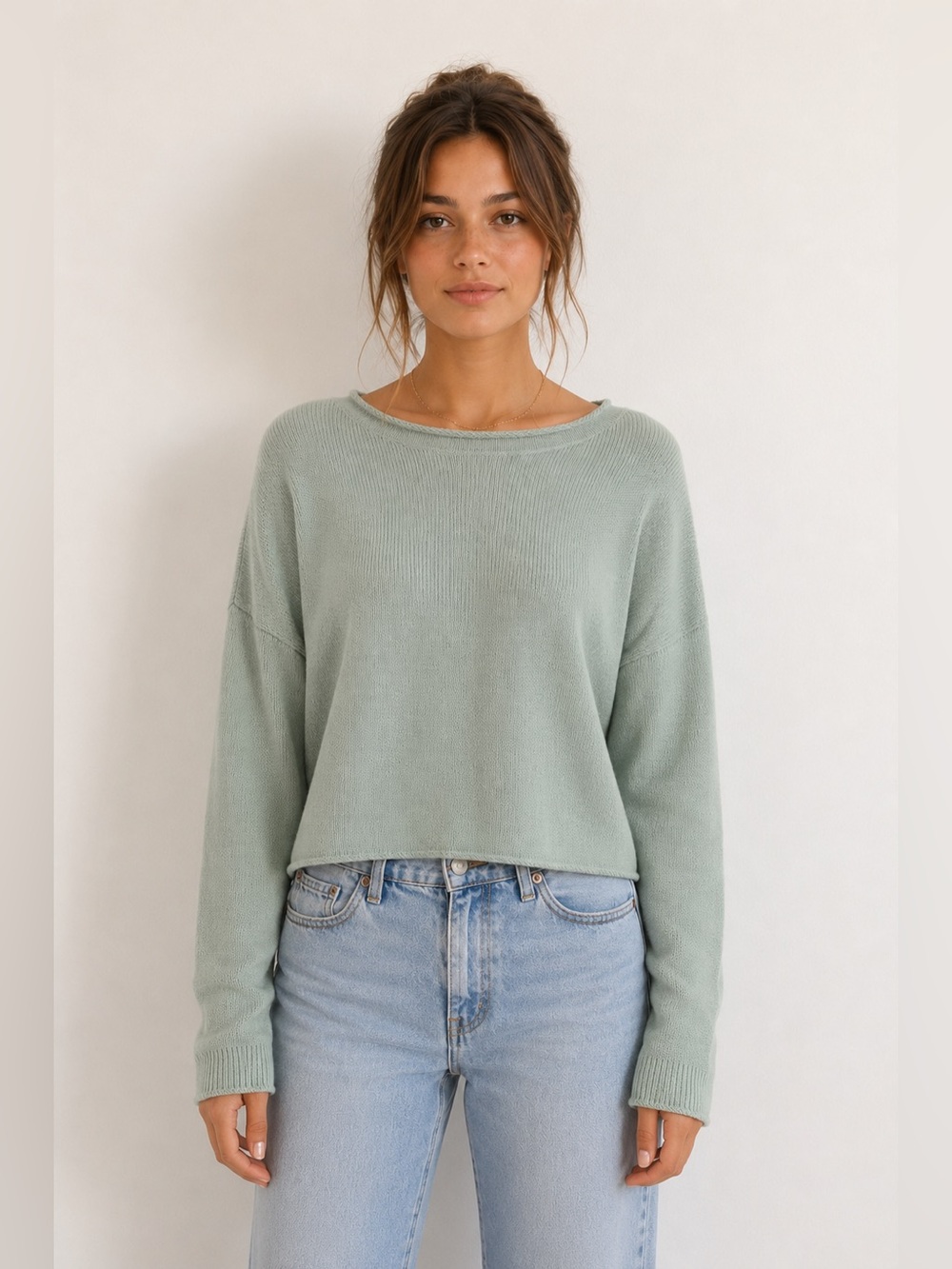 Princess Polly, small medium crewneck sweatshirt, long sleeve green